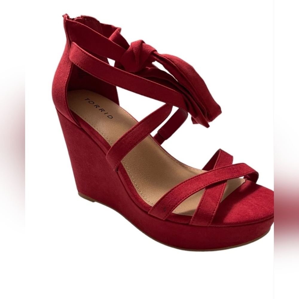 Torrid Red lace up platform